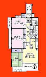 ネオハイツ都賀 3LDKの間取図画像