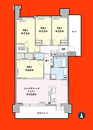 ワンダーベイシティSAZANサウスウイング 4LDKの間取図画像
