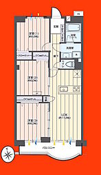 新松戸ファミールハイツ4号棟 3LDKの間取図画像