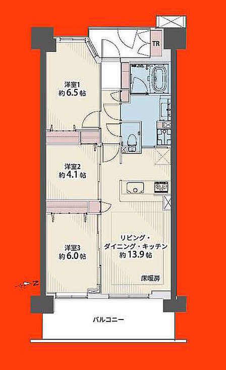 3LDK 間取り