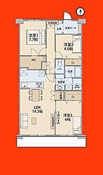 稲毛パークハウスC棟 3LDKの間取図画像