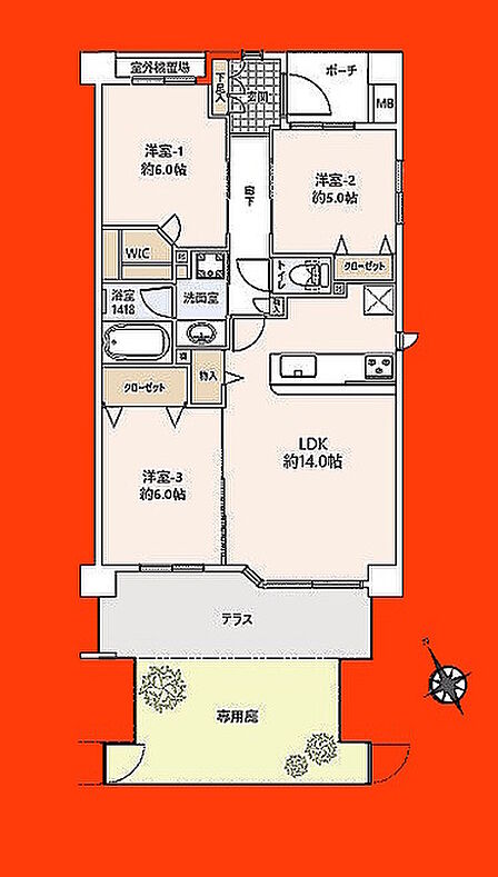 3LDK 間取り