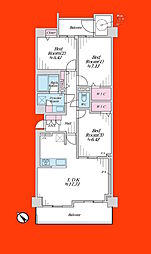 ル・アール蘇我プレミアムヒルズB棟 3LDKの間取図画像