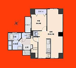 ポルテール行徳 1LDKの間取図画像