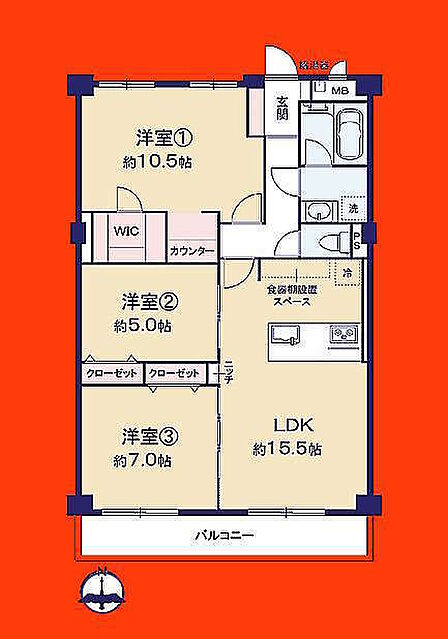 3LDK 間取り