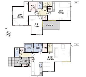 間取り：効率的かつ暮らしのことをしっかり考えた間取りです