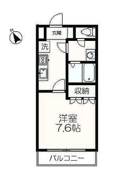 アップヒルズ 102｜東京都八王子市鑓水(賃貸アパート1K・1階・26.25㎡)の写真 その2