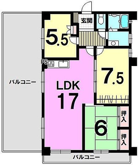 【福岡市東区松崎 アンビエント松崎A】◆2026年4月リフォーム済&2面バルコニー&角部屋