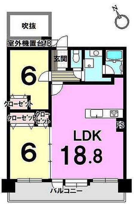 2LDK 間取り