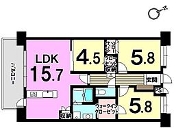 コアマンション和白丘ネクステージA棟 3LDKの間取図画像