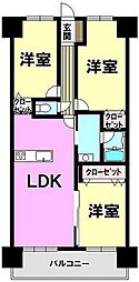 アンピール板付南 3LDKの間取図画像