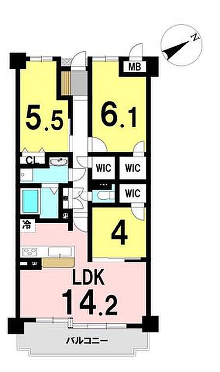 3LDK 間取り