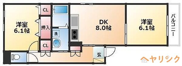 サンピア野南 ｜愛知県名古屋市西区野南町(賃貸アパート2DK・1階・51.47㎡)の写真 その2