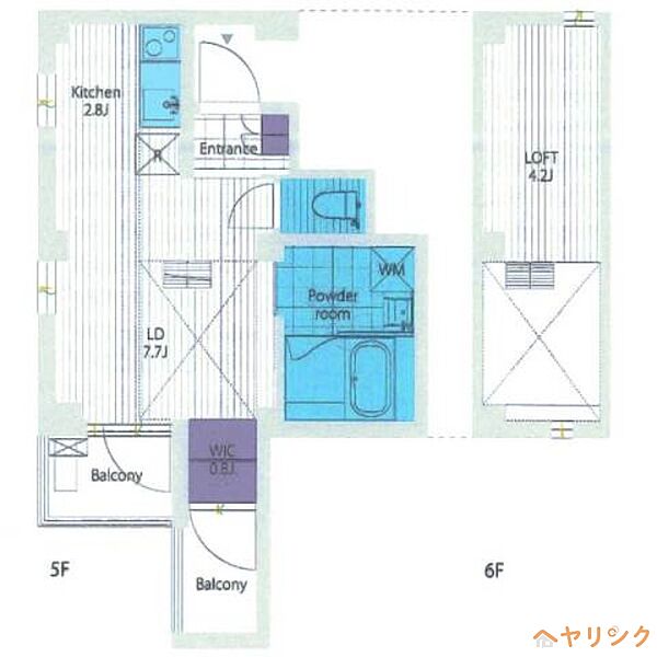 AZUR JOSAI ｜愛知県名古屋市西区城西5丁目(賃貸マンション1R・5階・30.30㎡)の写真 その2