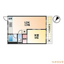 コーポハンター  ｜ 愛知県名古屋市西区上小田井2丁目（賃貸マンション1LDK・2階・40.00㎡） その2