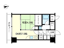 マウントマリーナ草津白根棟 1DKの間取図画像