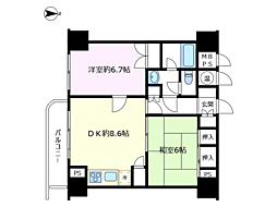 アドリーム草津 2DKの間取図画像