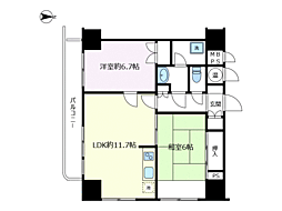 アドリーム草津 2LDKの間取図画像