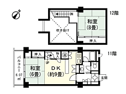 バーデンメモリアル草津 2DKの間取図画像