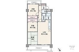 宝大永寺ハイツ 3LDKの間取図画像