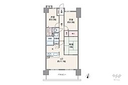 宝マンション大森第2 3LDKの間取図画像