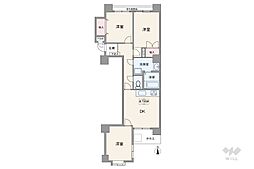 ライオンズマンション黒川第2 3DKの間取図画像