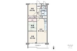 矢田川パークハウスA棟アネモネ 3LDKの間取図画像