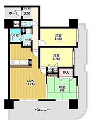 アーバンタワーネクサス小郡 3LDKの間取図画像