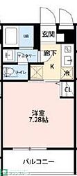 福生セイワレジデンス 4階1Kの間取り