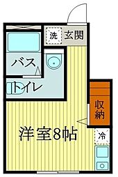 ソフィア一橋学園 1階ワンルームの間取り