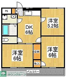グリーンヒルタカハシ 3DKの間取図画像