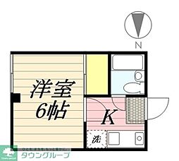JR南武線 西国立駅 徒歩7分の賃貸アパート 3階1Kの間取り