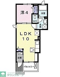 グランクレールA 1階1LDKの間取り