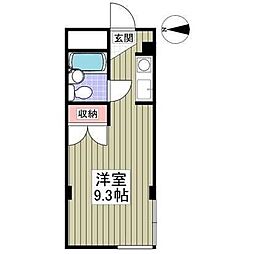 トライアングルハイム ワンルームの間取図画像