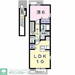 ベルビュー神明 1LDKの間取図画像