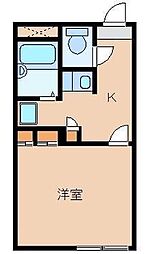 レオパレスルースト 1Kの間取図画像
