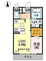 ヴィラグランデ 1LDKの間取図画像