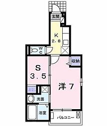 アロッジオグランデ 1SKの間取図画像
