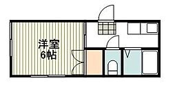 アミューズ国立 1Kの間取図画像