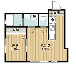 シエスタヴィラ小平ブリックハウス 1LDKの間取図画像