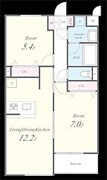 ルミネ中央 2LDKの間取図画像