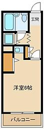 カメリアA ワンルームの間取図画像