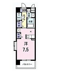 アベニール国立 ワンルームの間取図画像