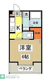 リバーストーン 1Kの間取図画像