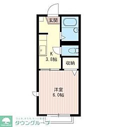 サクセス南館 1Kの間取図画像