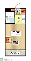 コーポベルA 1Kの間取図画像