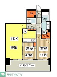 ブランズタワー橋本 2LDKの間取図画像