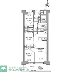 コンフォリア・リヴ八坂富士見 3LDKの間取図画像