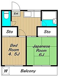 ハイシティ富士見 2DKの間取図画像