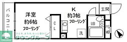 昭島コートエレガンスエルーB 1Kの間取図画像